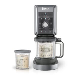 Ninja CREAMi Deluxe Ice Cream Maker | 11-in-1 Create Frozen Desserts, Sorbet, Milkshakes, Yogurt & More | Includes 2 Dishwasher Safe XL 24 Oz. Tubs with storage lids | Silver | NC501