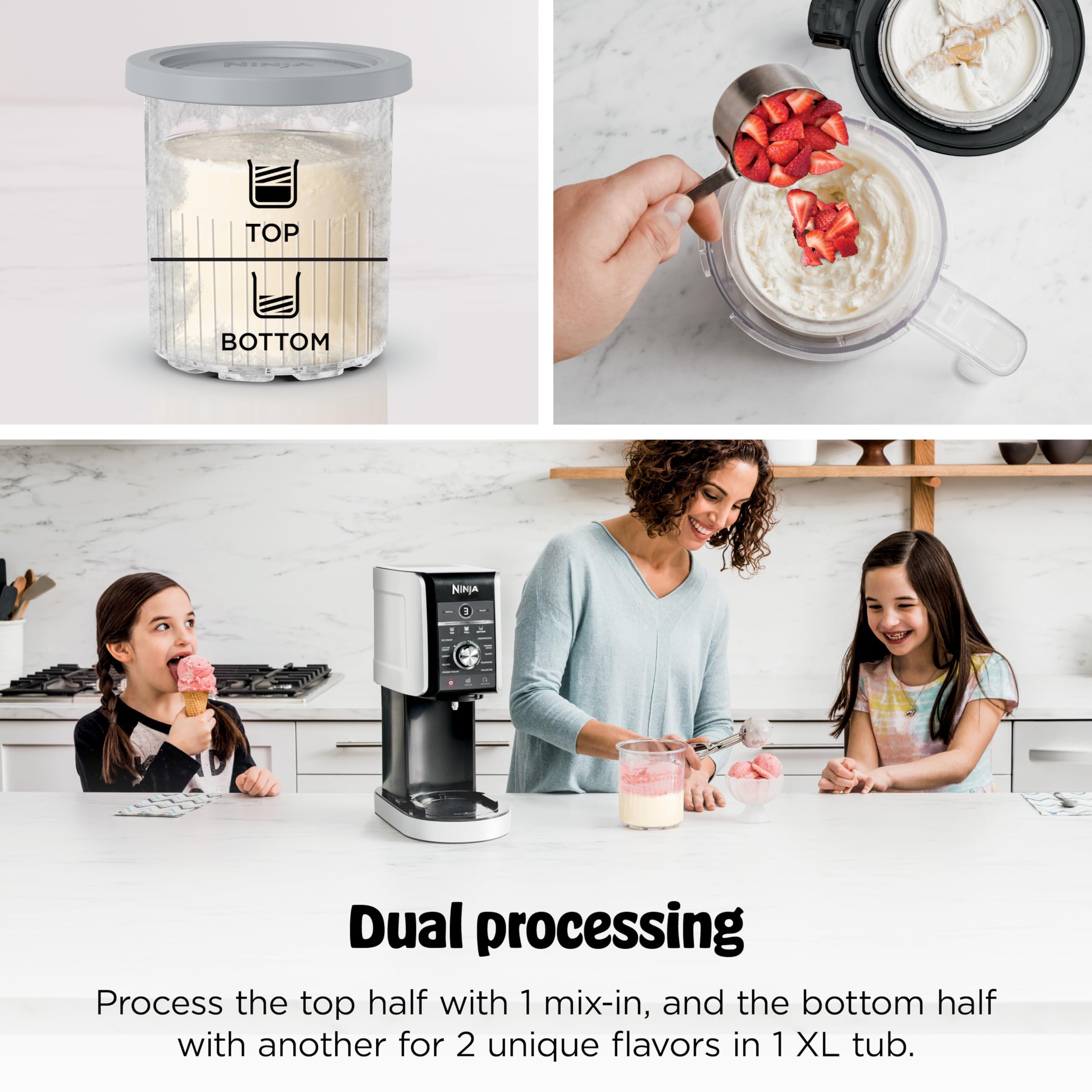 Ninja CREAMi Deluxe Ice Cream Maker | 11-in-1 Create Frozen Desserts, Sorbet, Milkshakes, Yogurt & More | Includes 2 Dishwasher Safe XL 24 Oz. Tubs with storage lids | Silver | NC501 - Image 9